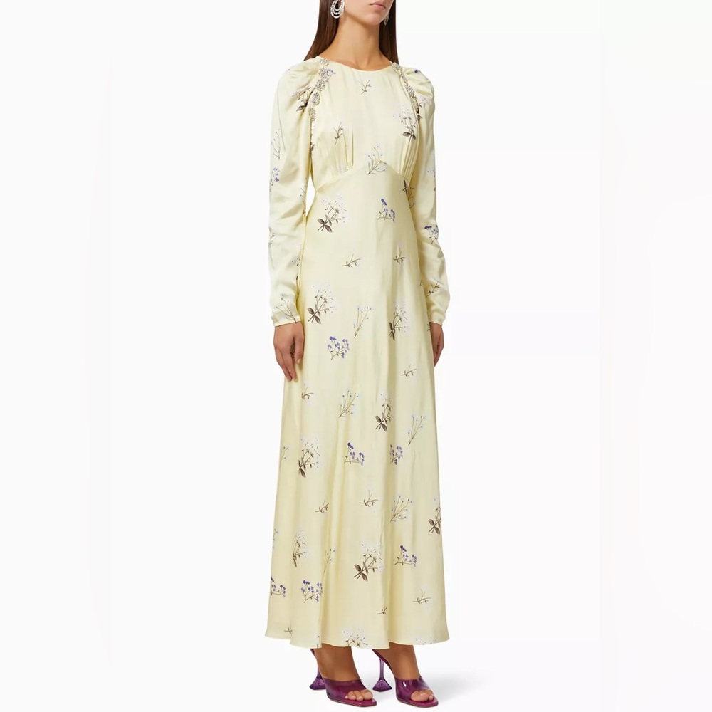 Self-Portrait Yellow Vintage Floral Maxi Dress NWT size 6